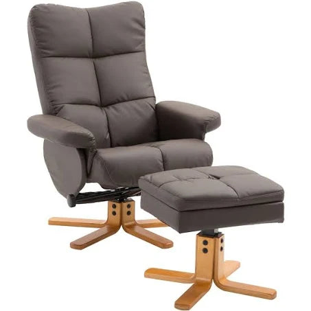 HOMCOM Adjustable Recliner Chair Brown