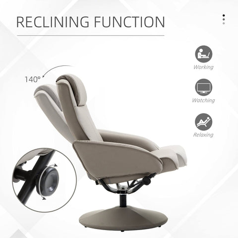 HOMCOM Adjustable Recliner Chair Brown