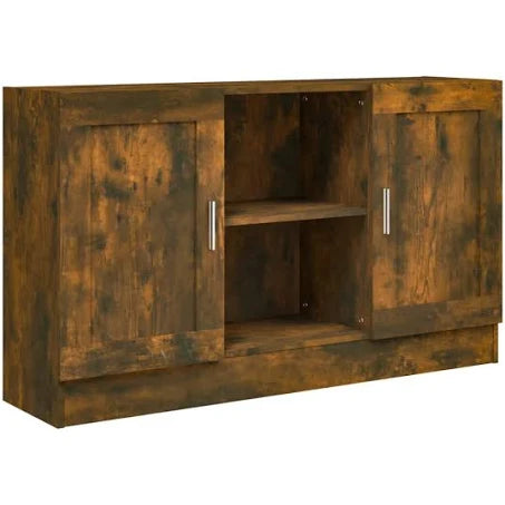 vidaXL Sideboard Smoked Oak 120x30.5x70 cm - Versatile and Resistant Engineered ...