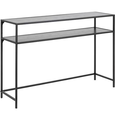 Seaford Black Metal Console Table with Black Top
