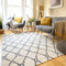 Cream Trellis Geometric Jute Area Rug - Cream / 280 x 190cm