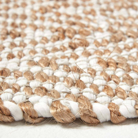 Homescapes Sierra Neutral Diamond Pattern Hemp Chindi Rug