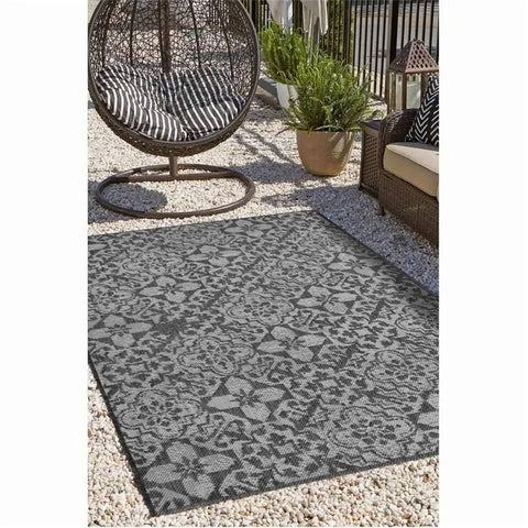 Homemaker Grey Indoor Outdoor Tile Rug