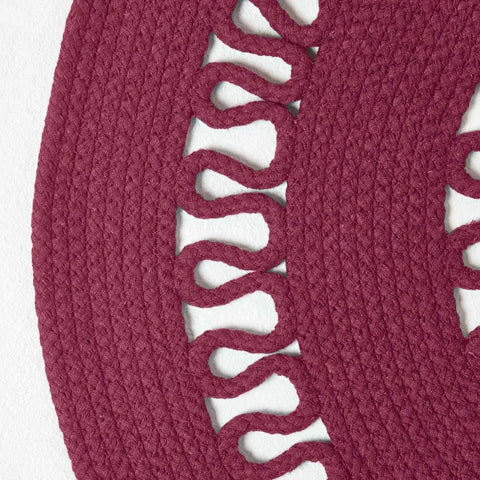 Homescapes Plum Crochet Braided Round Rug