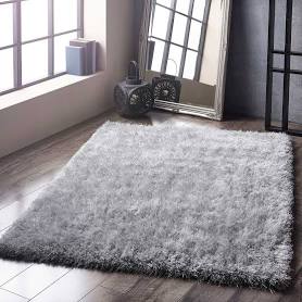 Silver Shaggy Rug Origins Ritzy in Grey/Silver - 160x230cm
