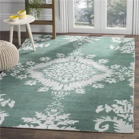 SAFAVIEH Stone Wash Collection 2'6" x Hand-Knotted Medallion Premium Wool & Viscose Runner Rug