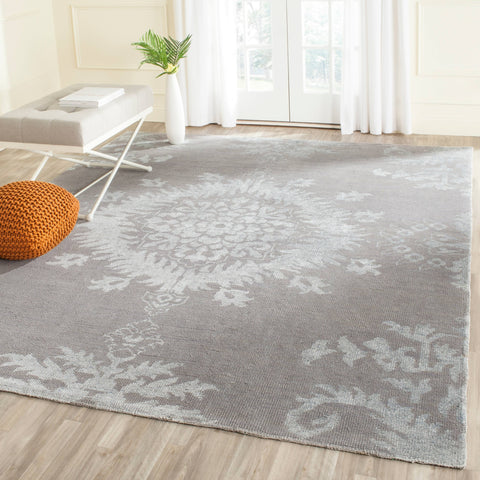 SAFAVIEH Stone Wash Collection 2'6" x Hand-Knotted Medallion Premium Wool & Viscose Runner Rug