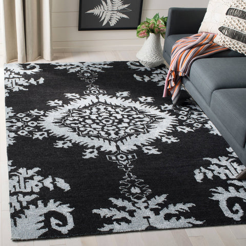 SAFAVIEH Stone Wash Collection 2'6" x Hand-Knotted Medallion Premium Wool & Viscose Runner Rug