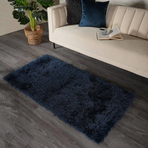 Sienna Shaggy Floor Rug Large Plain Soft Sparkle Mat Thick 5cm Pile