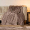 Sienna Fluffy Shaggy Blanket Throw Over Sofa Bed Fleece - Natural