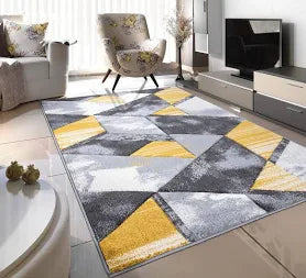 Mustard Ocher Yellow Silver Grey Off White Small Medium Xx Large Rug