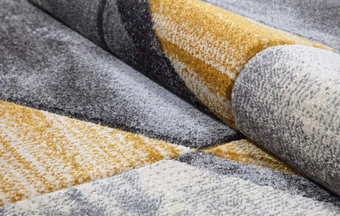 Mustard Ocher Yellow Silver Grey Off White Small Medium Xx Large Rug