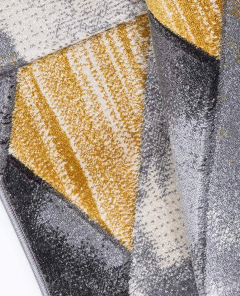 Mustard Ocher Yellow Silver Grey Off White Small Medium Xx Large Rug