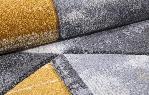 Mustard Ocher Yellow Silver Grey Off White Small Medium Xx Large Rug