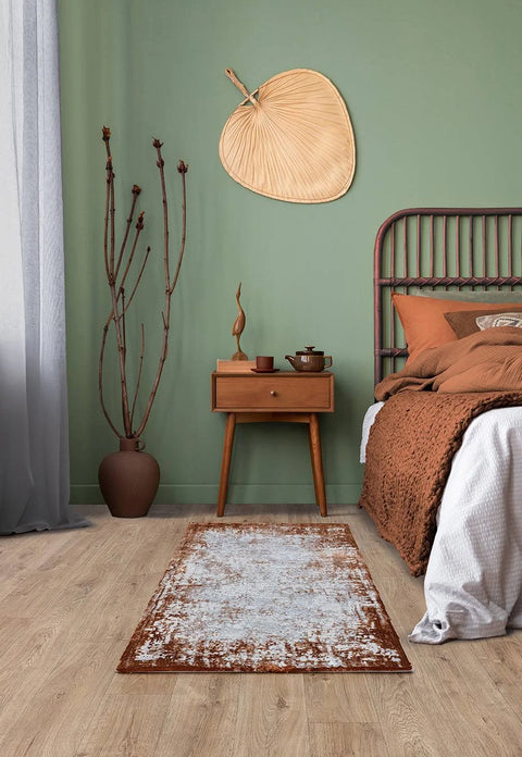 Robert Dyas Asiatic Kuza Border Terracotta Rug