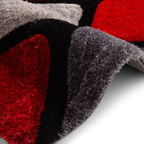 Noble House Oscar Red Soft Shaggy Rug