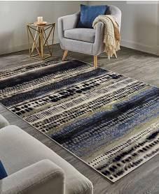 Origins Batik Eastern Multi Striped Rug Blue 160 X 230cm
