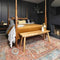 Distressed Terracotta Blue Persian Style Washable Non Slip Rug