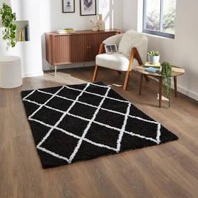Dunelm Diamond Berber Shaggy Rug