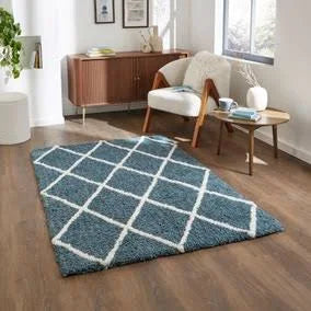 Dunelm Diamond Berber Shaggy Rug