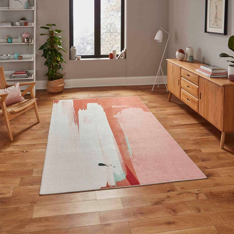 Michelle Collins AB0156 Modern Abstract Terracotta Rug