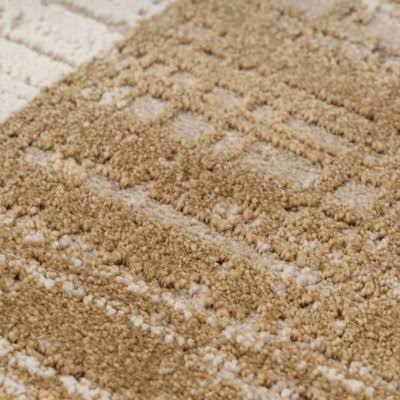 Natural Beige Distressed Bordered Area Rug