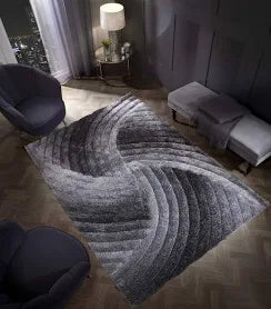 3D Swirl Shaggy Rug