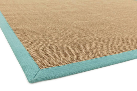 Andessi Rugs Sisalis Aqua Bordered Plain Modern Easy to Clean Rug