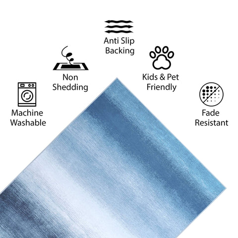 Green Decore Vernal Yonker Machine Washable Non Shedding Non Slip Area Rug