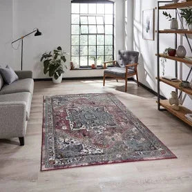 Think Rugs 16th Avenue 92DA Fuchsia Blue Traditional Rug