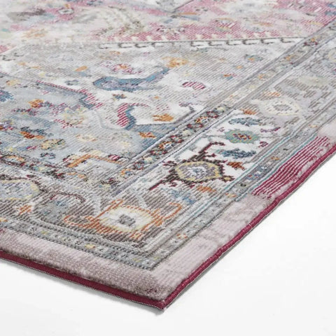 Think Rugs 16th Avenue 92DA Fuchsia Blue Traditional Rug