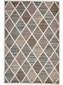 Modern Easy To Clean Multicoloured Chequered Geometric Rug