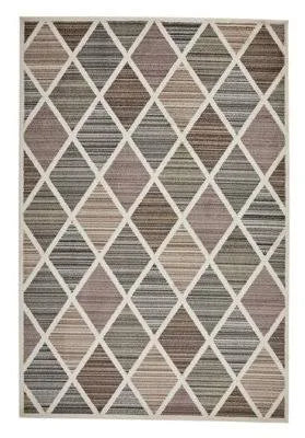 Modern Easy To Clean Multicoloured Chequered Geometric Rug