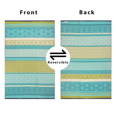Green Decore Reversible Recycled Plastic Camping and Picnic Rugs