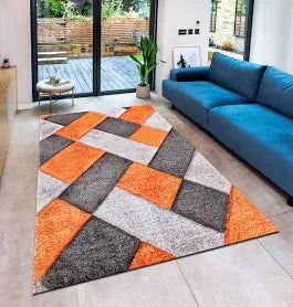 Modern Shimmer Shaggy Rugs Soft Luxury Thick Pile Large Area Rugs For Living Room Bedroom Floor Mats (Orange, 60 x 110 cm)