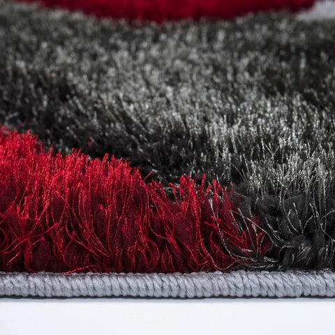 Metro Lane Woodcreek Shaggy Red/Grey Rug
