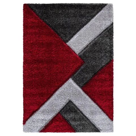 Metro Lane Woodcreek Shaggy Red/Grey Rug