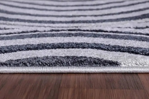 Valencia Modern Ogee Design Carved Area Rugs Navy