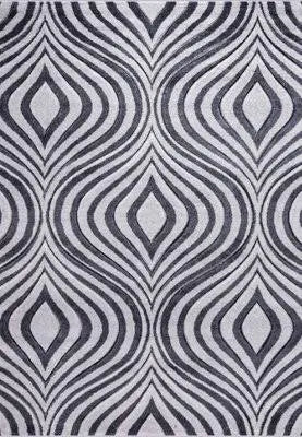 Valencia Modern Ogee Design Carved Area Rugs Navy