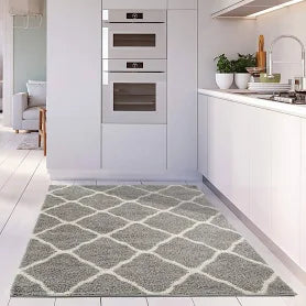 Myshaggy Moroccan Design Rug - Grey / 120cm Square