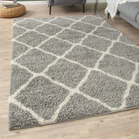 Myshaggy Moroccan Design Rug - Grey / 120cm Square