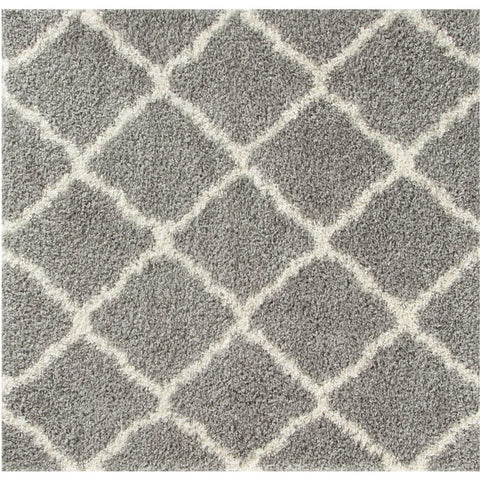 Myshaggy Moroccan Design Rug - Grey / 120cm Square