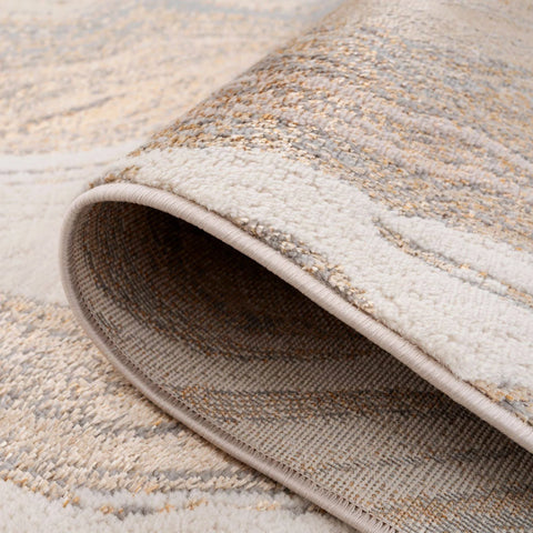 Kukoon Greige Gold Marble Modern Living Area Rug