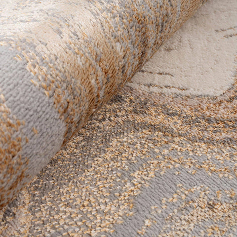 Kukoon Greige Gold Marble Modern Living Area Rug