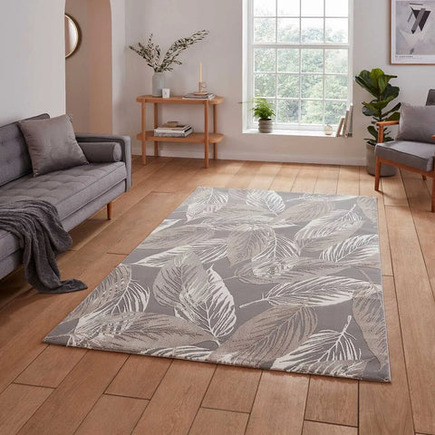 Think Rugs Flores Botanical Textured Washable Rug