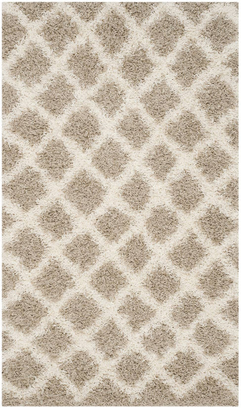 SAFAVIEH Dallas Shag Rug SGD258 Ivory / Grey 3' 0" x 5' 0"