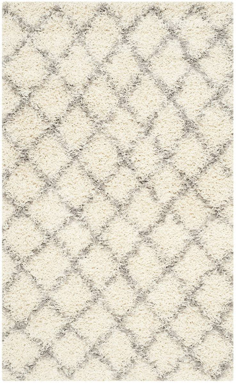 SAFAVIEH Dallas Shag Rug SGD258 Ivory / Grey 3' 0" x 5' 0"