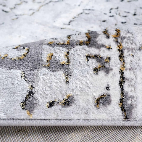 Williston Forge Grey/Gold Rectangle Rug