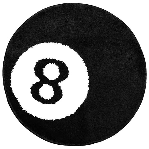 8 Ball Rug - White & Black Rug - Cool Rugs And Aesthetic Rugs For