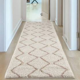 The Rugs Moroccan Shaggy Ivory Beige Living Room Rug